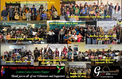 Happy Holidays From Guitars Not Guns Contra Costa County Chapter 2015 Has Been Great