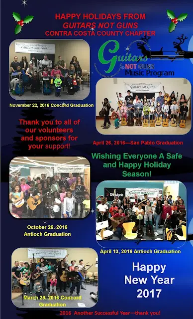 HAPPY HOLIDAYS FROM GUITARS NOT GUNS CONTRA COSTA COUNTY CHAPTER