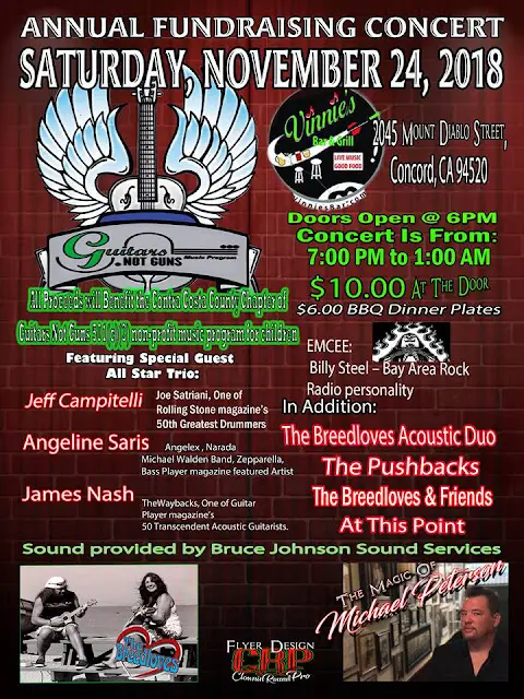 November 24, 2018 Annual Fundraiser – SPECIAL GUEST ALL STAR TRIO, JEFF CAMPITELLI, ANGELINE SARIS and JAMES NASH!!