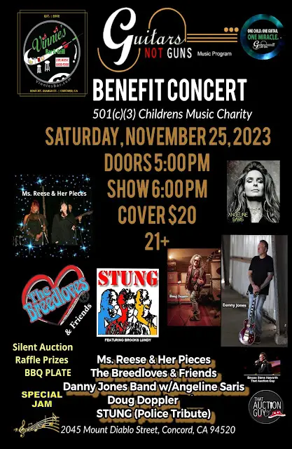 GUITARS NOT GUNS BENEFIT CONCERT – NOVEMBER 25, 2023 COME AND SUPPORT A GREAT CAUSE