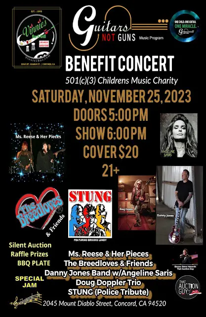 Guitars not Guns Benefit Concert is approaching !  SAVE THE DATE – November 25, 2023